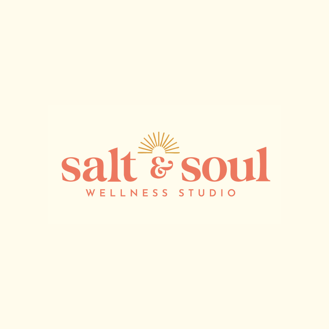 Logo for Salt & Soul Wellness Studio with a sun graphic above the text