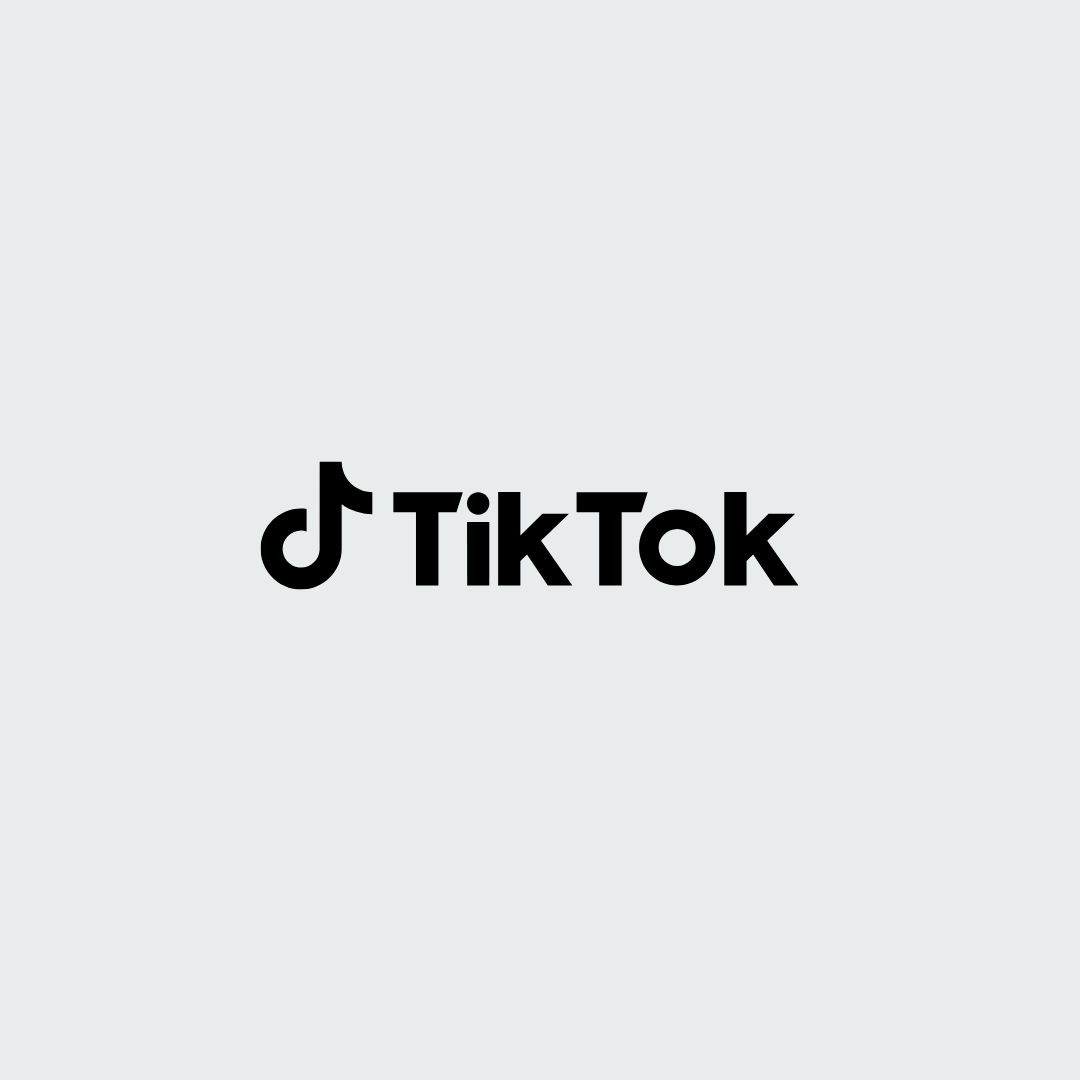 TikTok logo on a light gray background.
