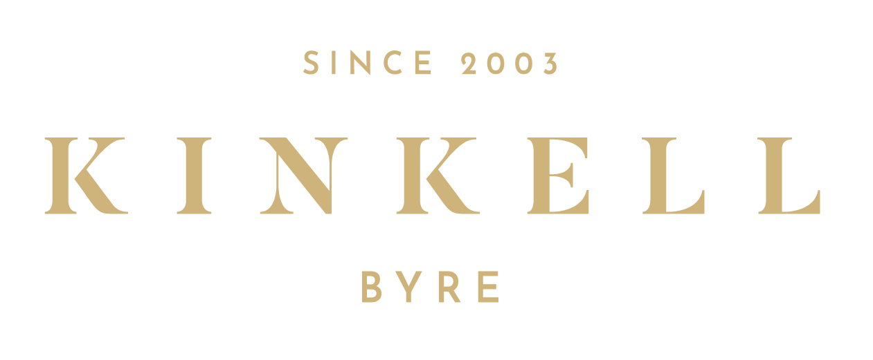 Kinkell Byre logo with text 'Since 2003' in gold on a black background.