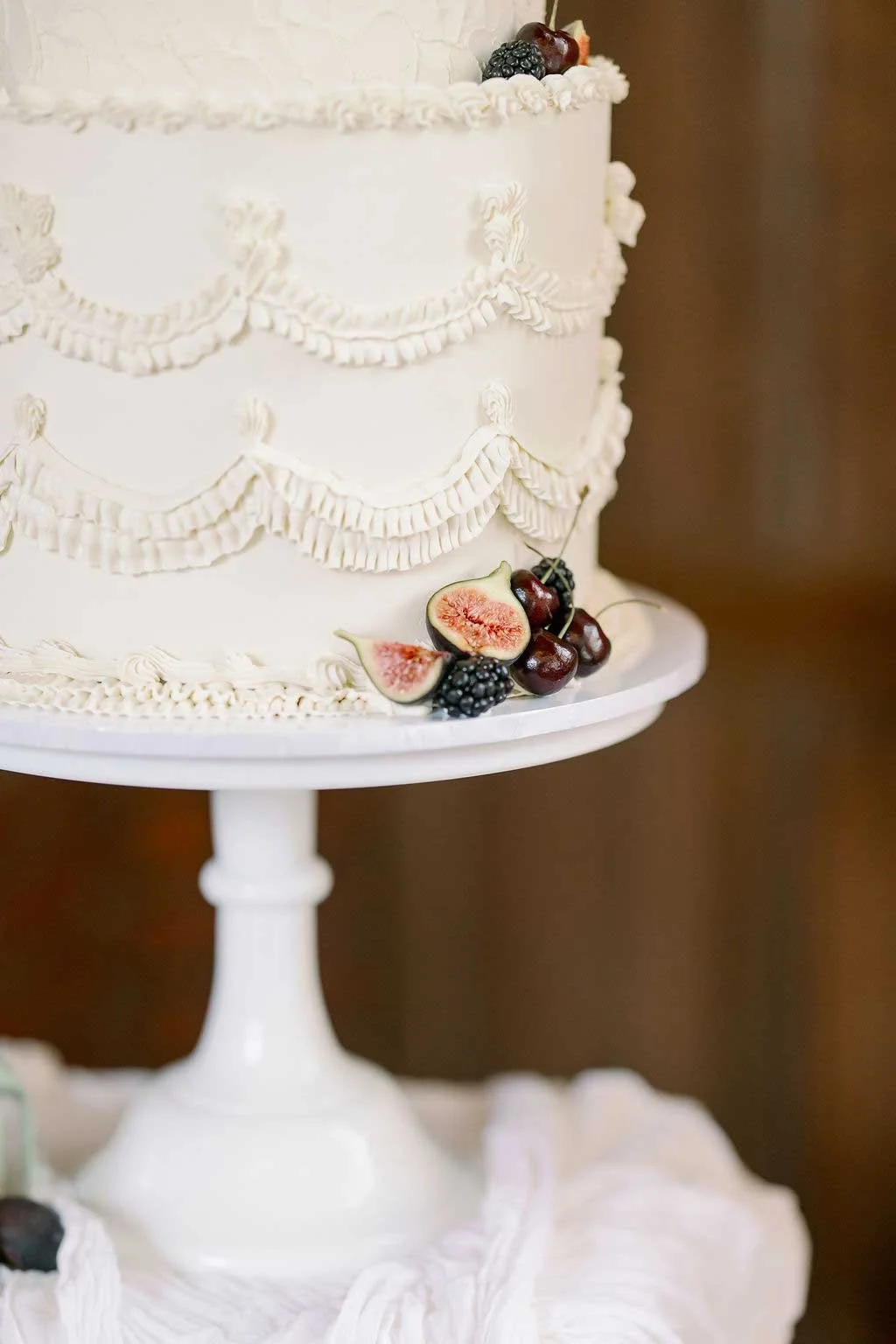 Luxury wedding cake with figs