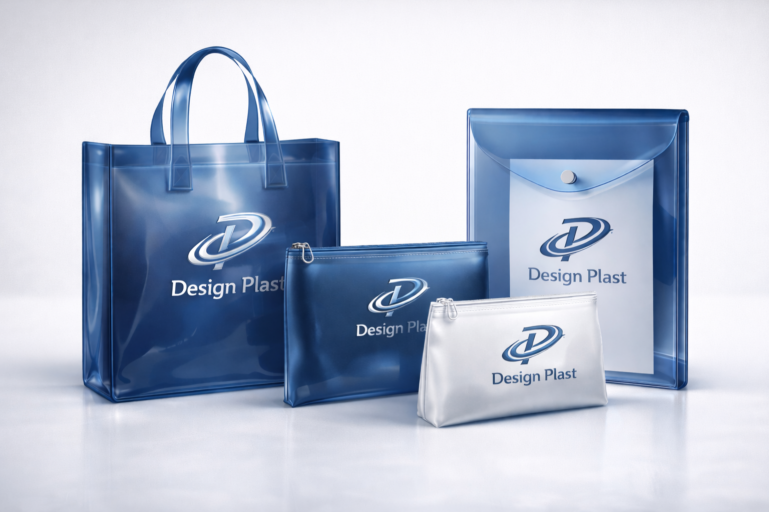 Sacola personalizada em PVC transparente Nécessaire em PVC com solda eletrônica Mochila marinheiro em PVC personalizada Frasqueira promocional em PVC Envelope em PVC transparente personalizado