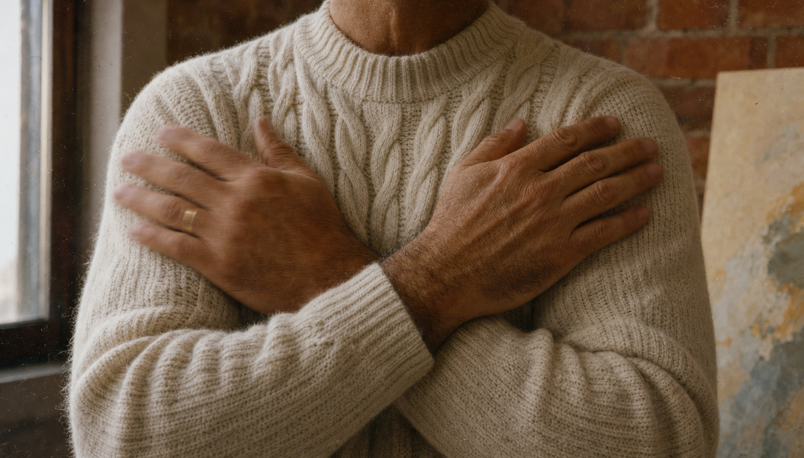 male hands tapping on the chest in an EMDR therapy session