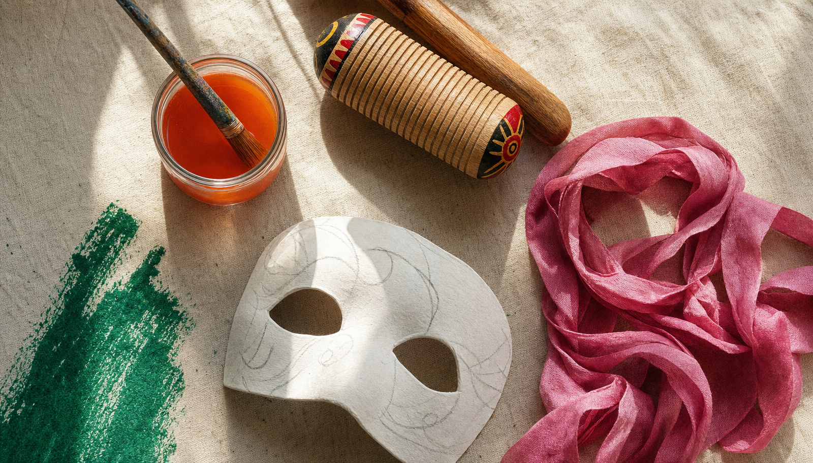 elements of art, drama, music, dance therapies