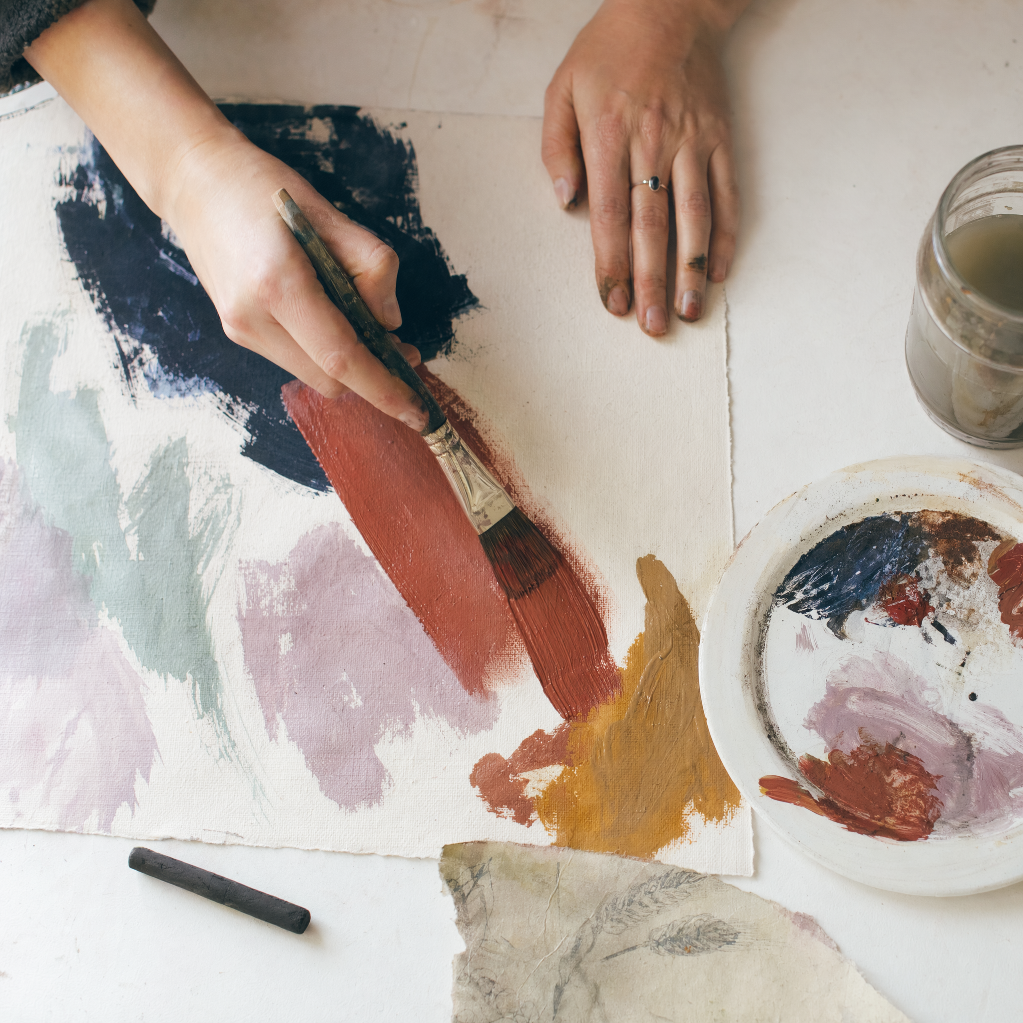 female hands drawing what could be an outcome of an art therapy session
