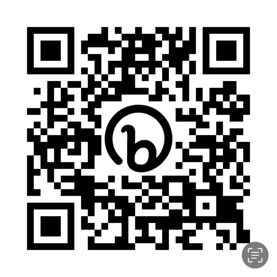 QR code with a logo in the center.