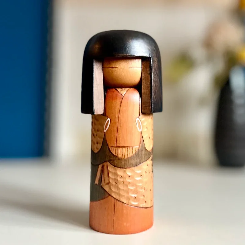 Sōsaku kokeshi by Kisaku, layered kimono, signed, Shōwa period