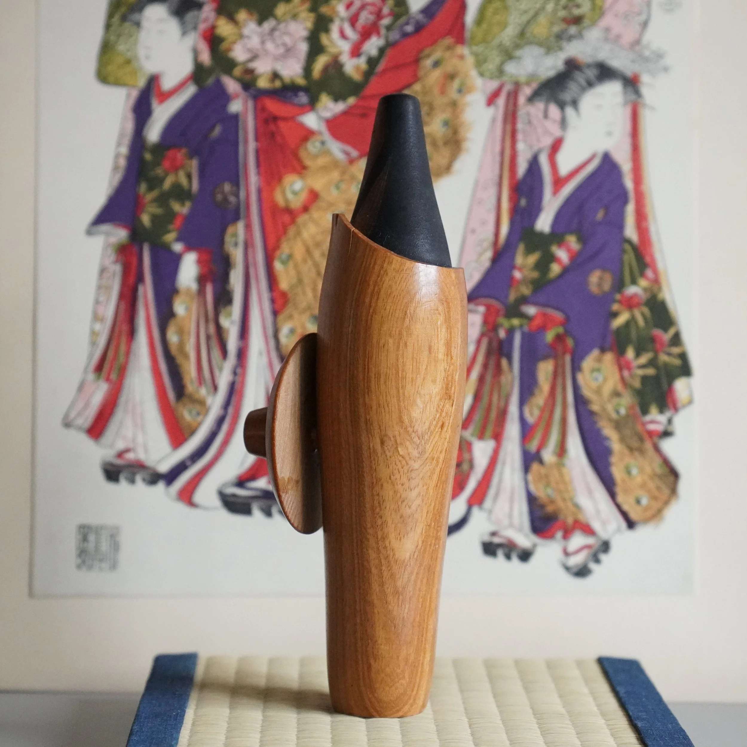 Naruko kokeshi Okazaki Yasuo chrysanthemum signed Showa.jpeg