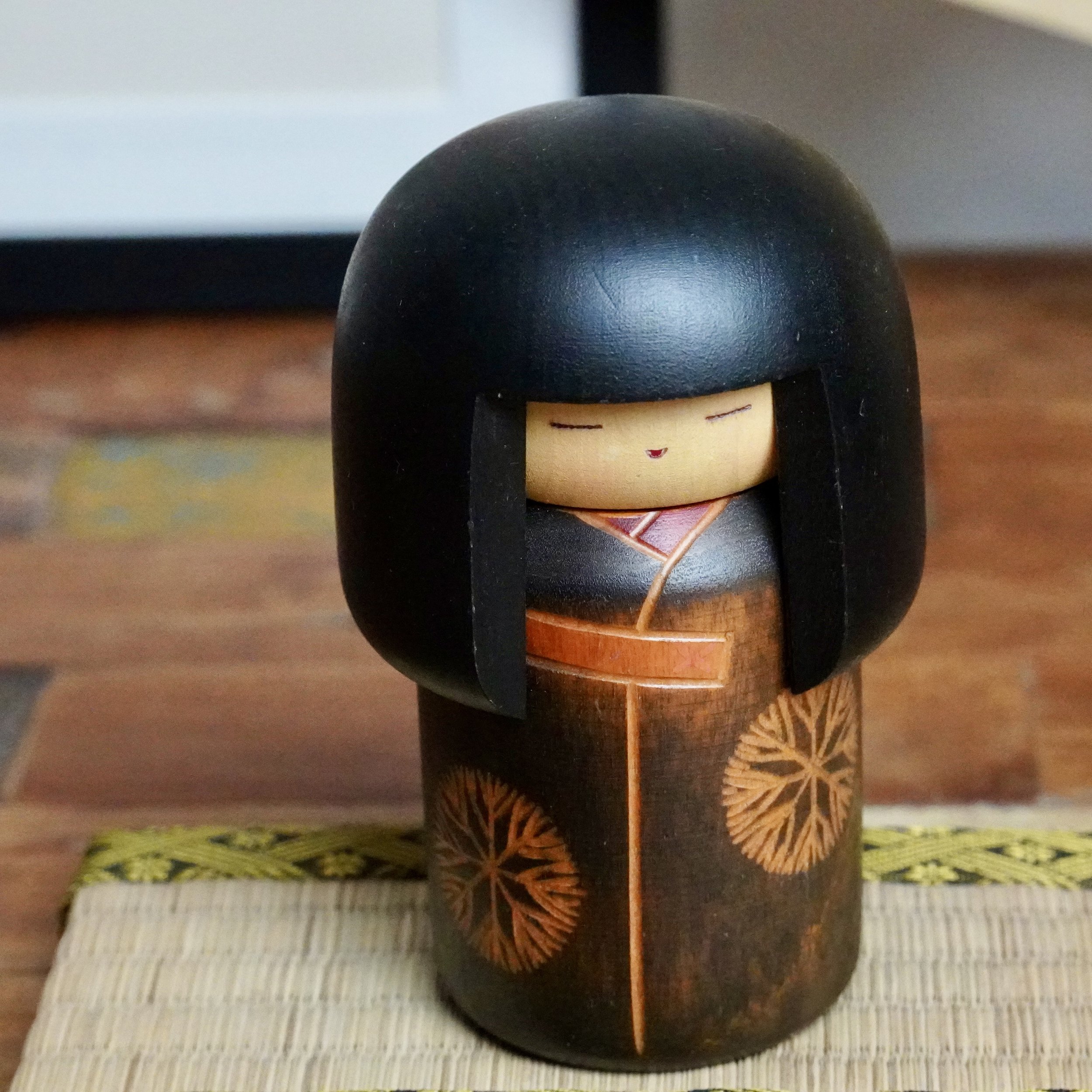 Dōjo sōsaku kokeshi by Sekiguchi Sansaku, signed and dated 1991
