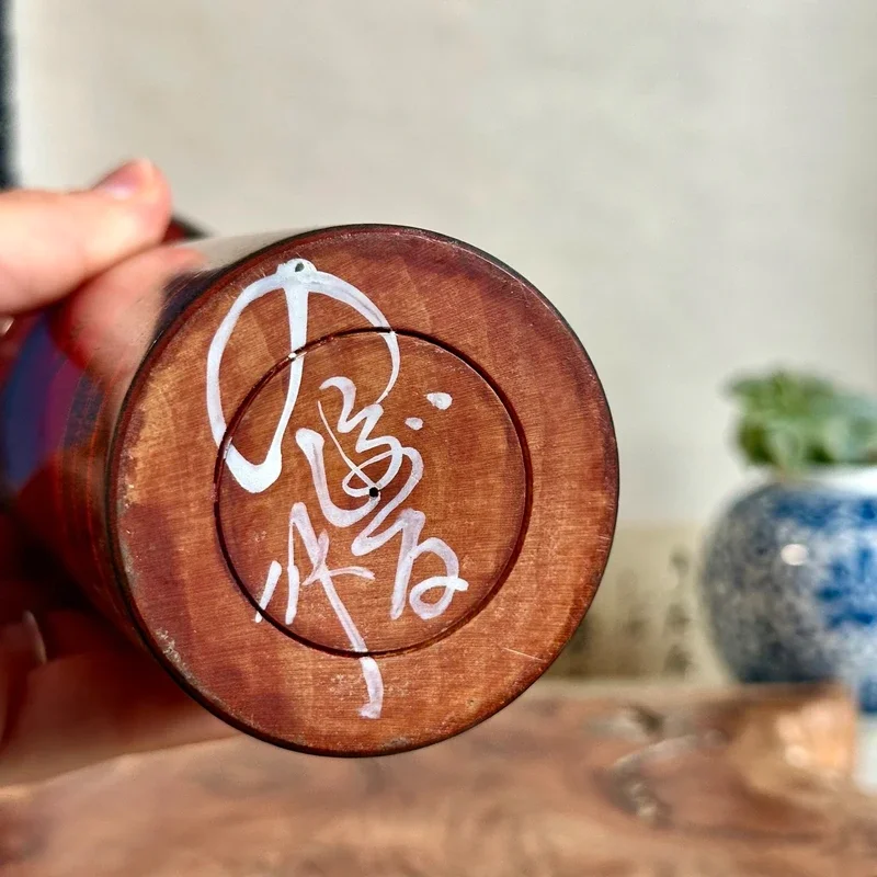 Signed base of Tamura Noboru kokeshi, Shōwa period ink signature