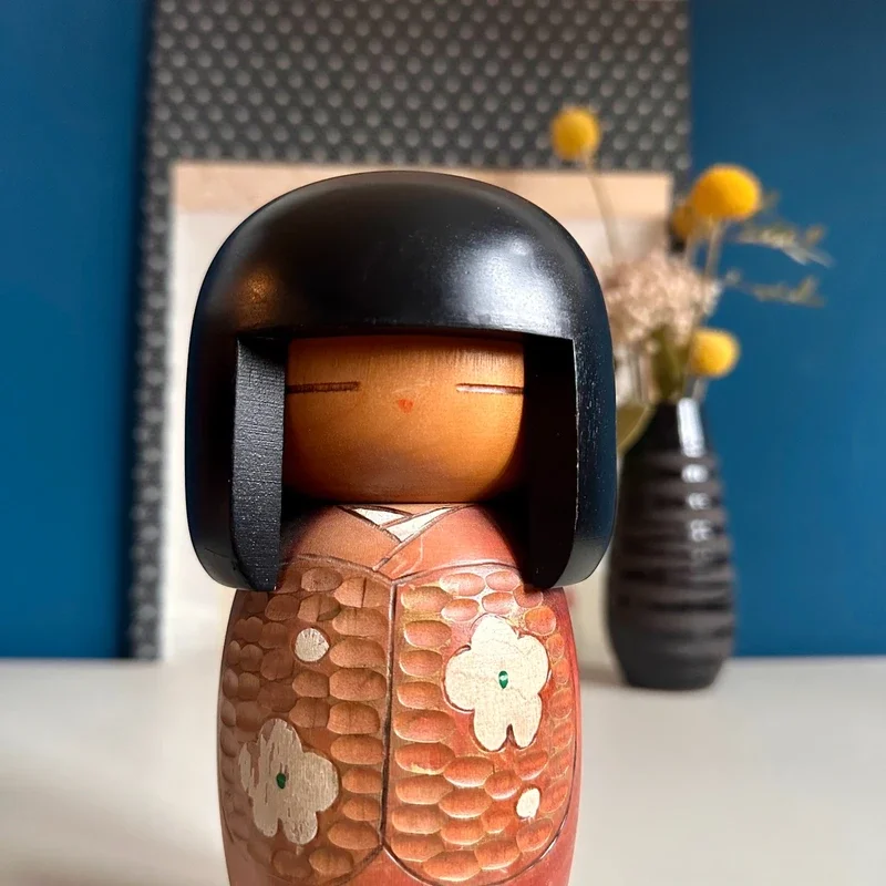 Japanese sōsaku kokeshi Kisaku ume plum signed Showa4.webp