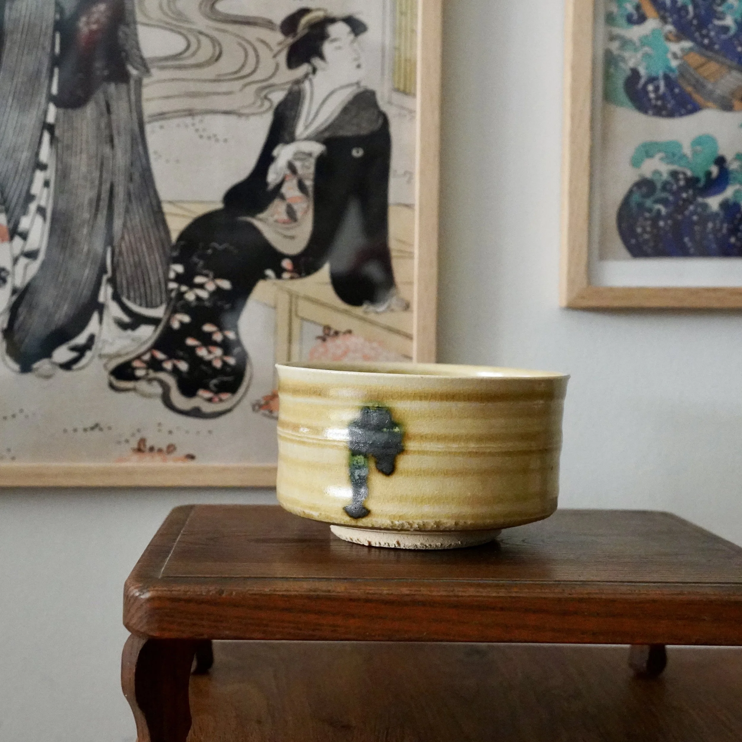 Ki-Seto chawan by Yasuda Masahiro, signed with impressed seal, Shōwa period