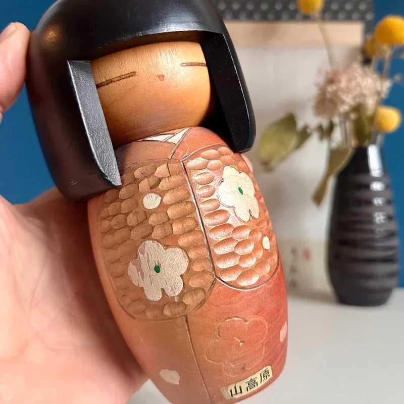 Japanese sōsaku kokeshi Kisaku ume plum signed Showa7.webp