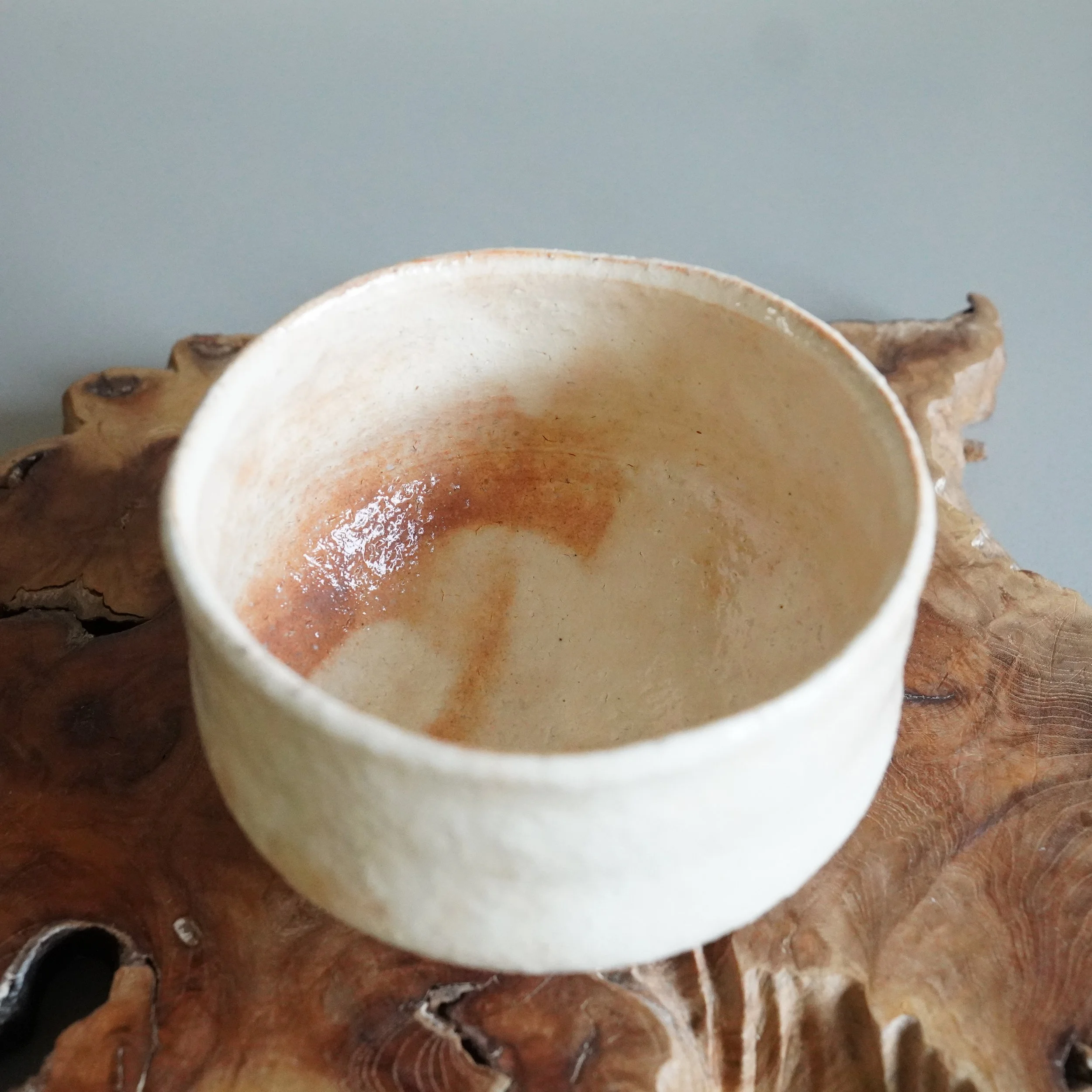 Hagi-yaki chawan Hirose Tanga Tenpōzan, inside and red clay