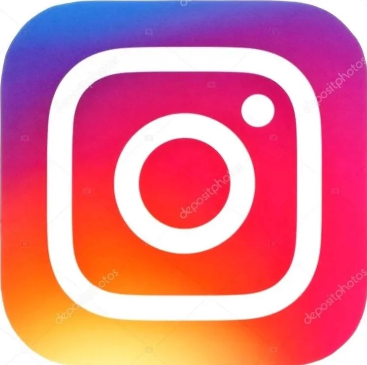 Instagram logo with a colorful gradient background.