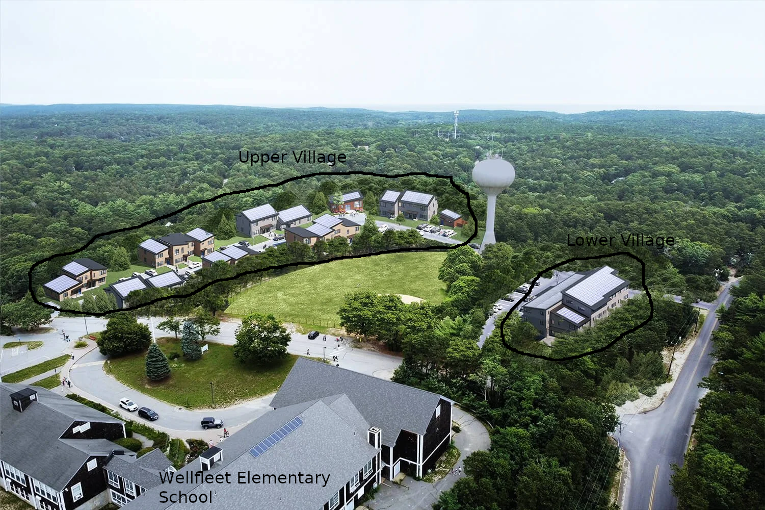 Aerial view of Residences at Lawrence Hill