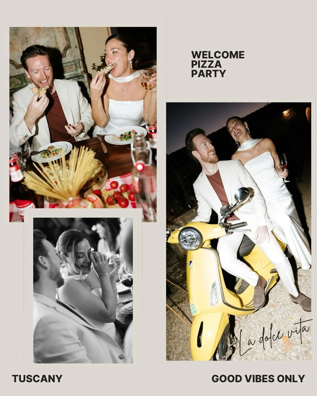 Pizza, Wine, and Tuscan Sunsets. The best trinity of the perfect Wedding Weekend. 🍕🍷🌅
It&rsquo;s amazing when your celebration starts with a relaxed welcome party that your guests will talk about for years. Authentic flavors, breathtaking views, a