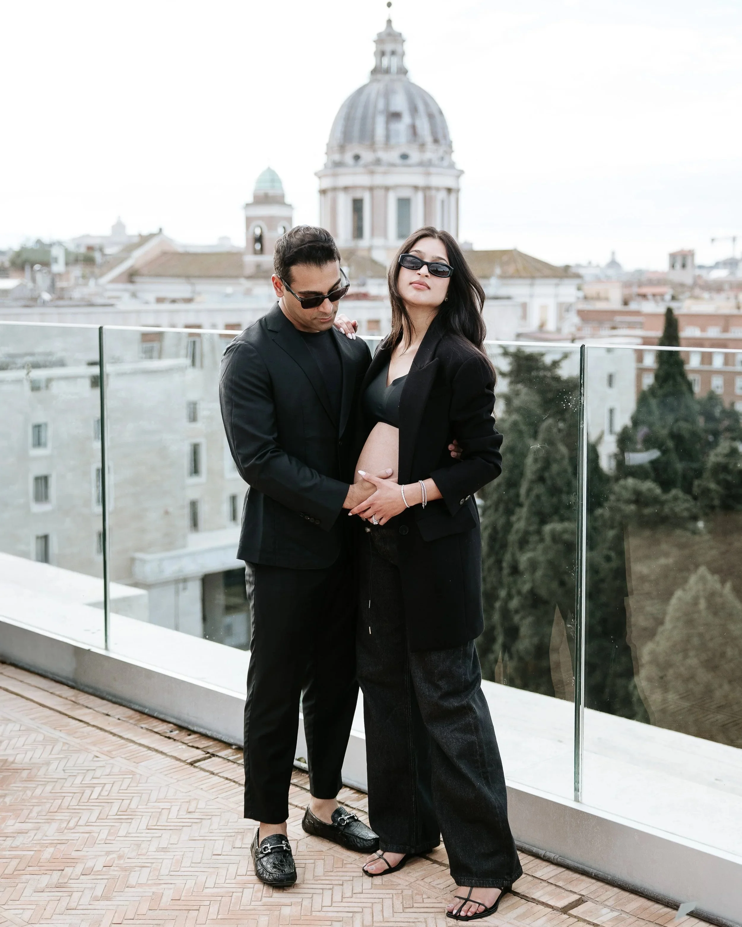 maternity elopement rome bvlgari hotel terrace