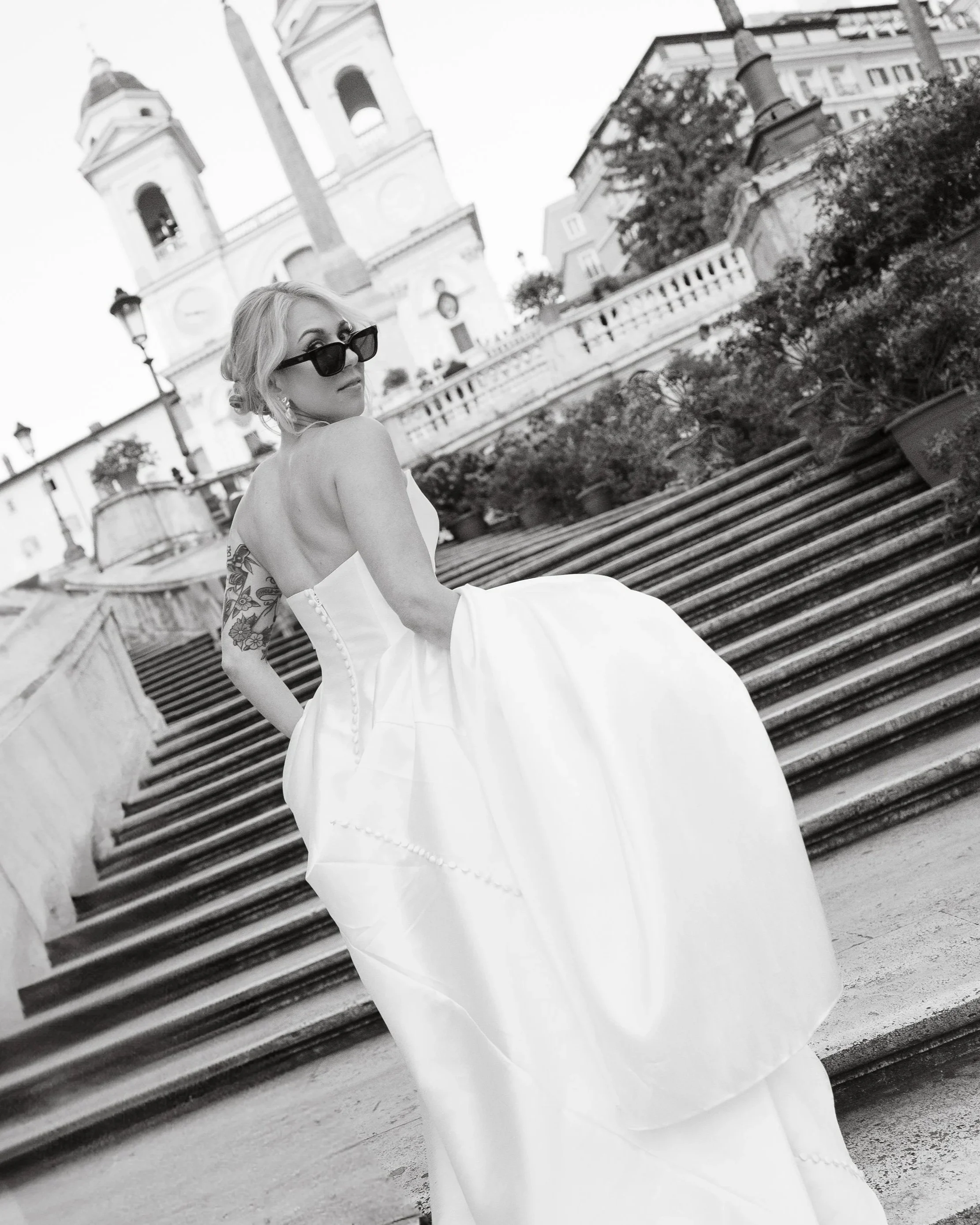 bride spagna square rome editorial photo rome