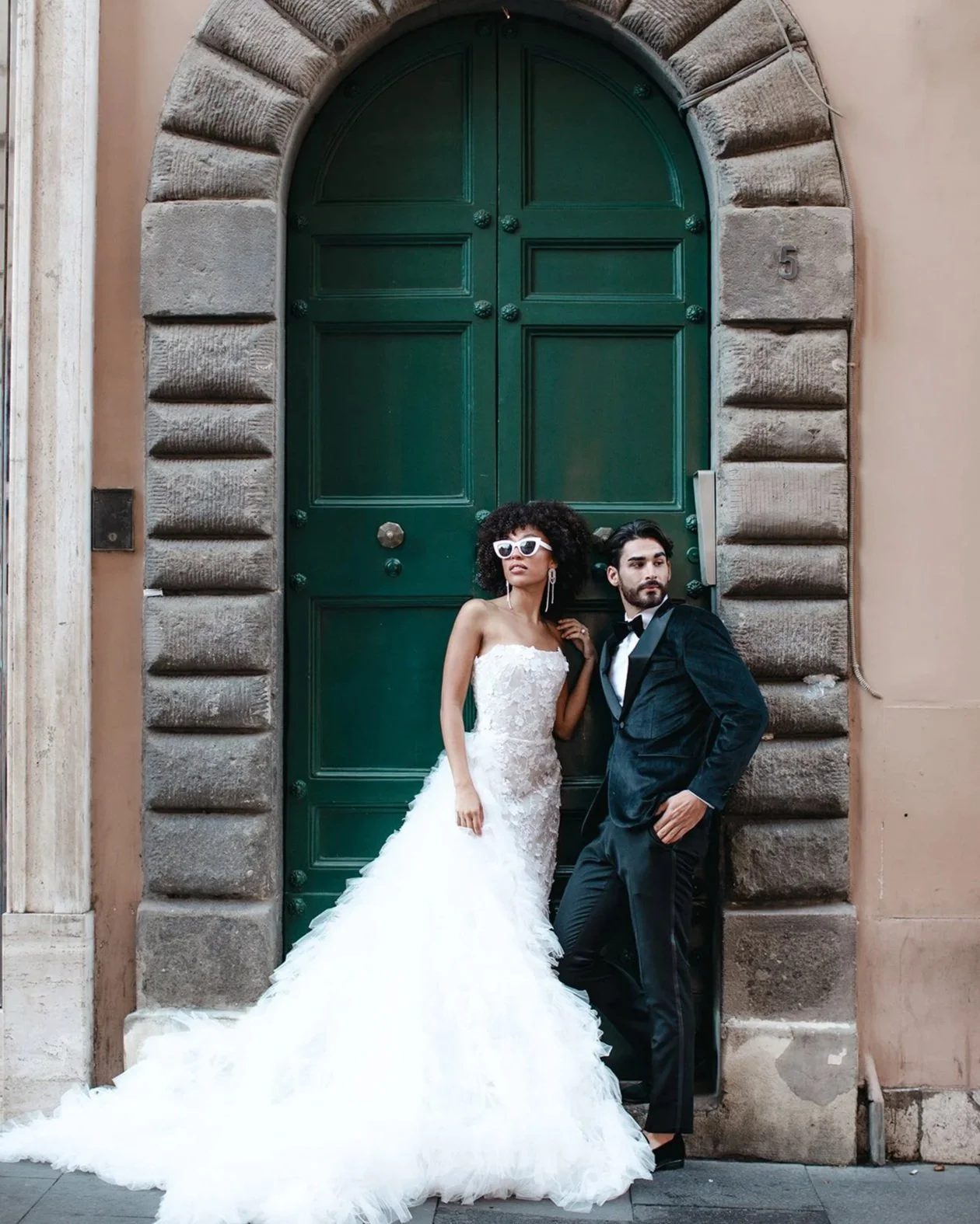 bride and groom via condotti rome editorial