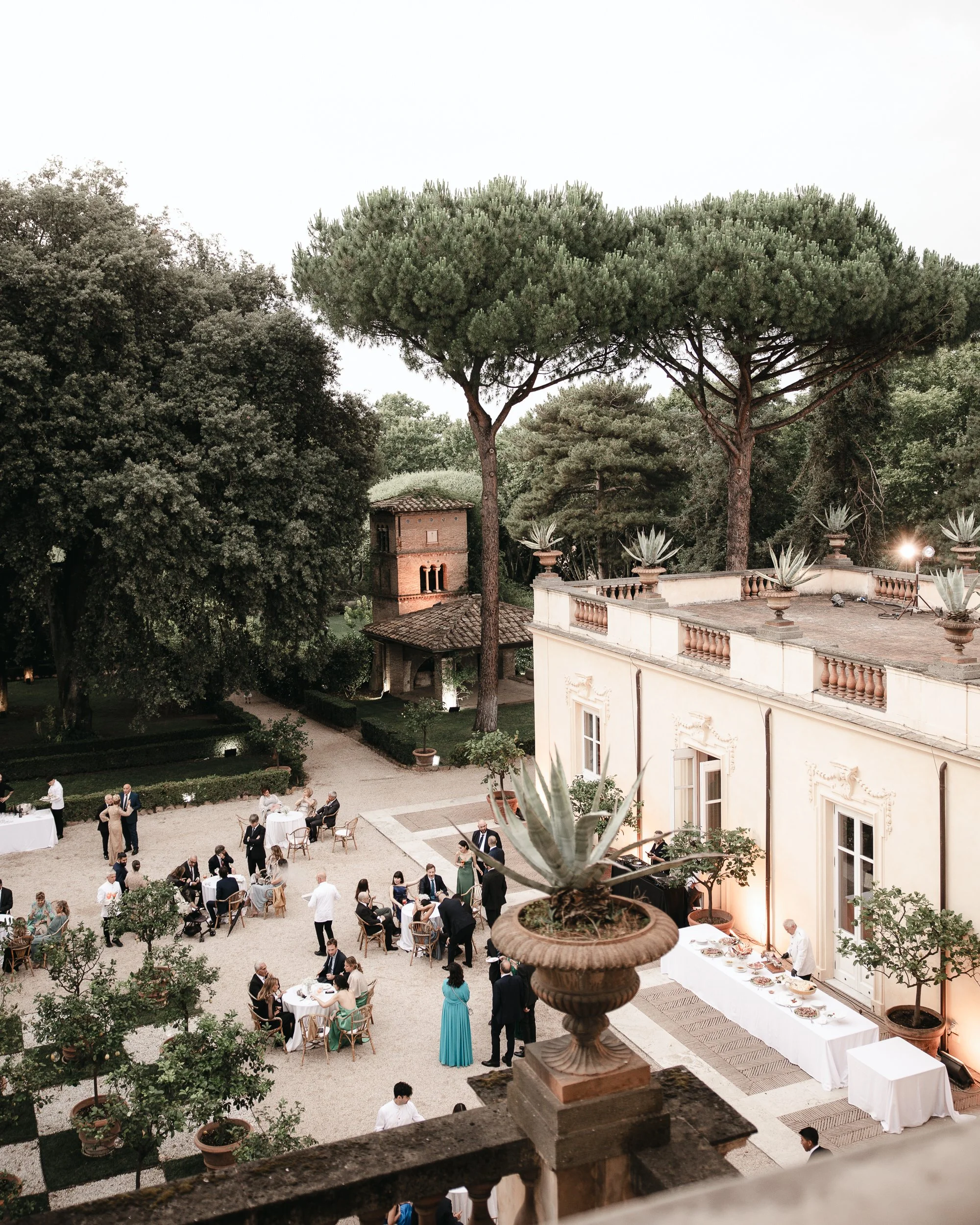 outdoor ceremony at Villa Aurelia in Rome.