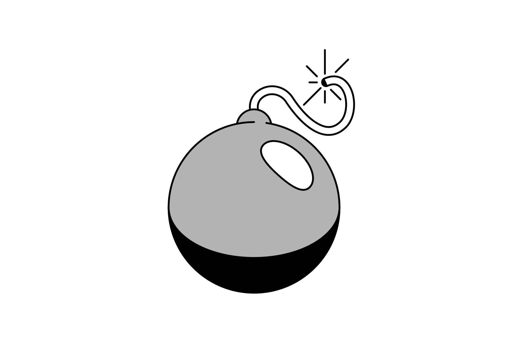 Gray cartoon computer mouse with a white scroll wheel, on a black background.