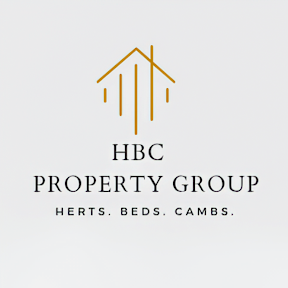 Logo for HBC Property Group with a stylized house icon and text indicating Herts, Beds, Cambs.