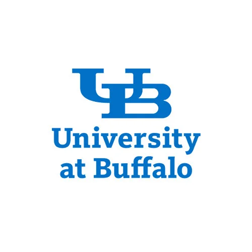 University at Buffalo logo with blue text and initials on a white background.