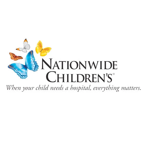 Logo for Nationwide Children's with colorful butterflies and the slogan 'When your child needs a hospital, everything matters.'