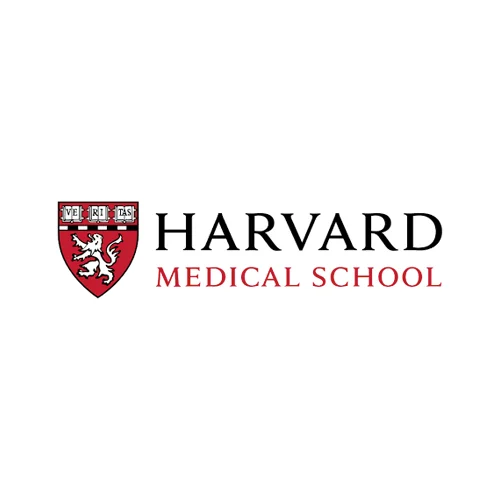 Harvard Medical School logo with shield and lion