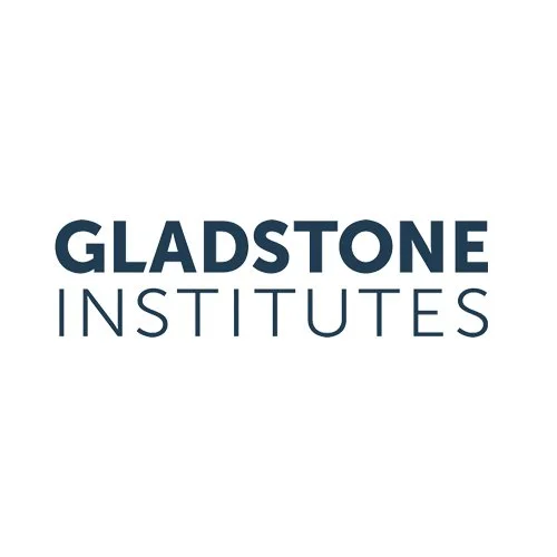 Gladstone Institutes logo with the name written in bold dark blue letters.