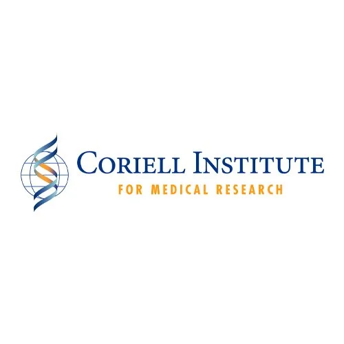 Logo of Coriell Institute for Medical Research with blue and orange design elements.