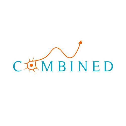 Logo with an orange line graph and a neuron icon, with the word 'COMBINED' in blue.