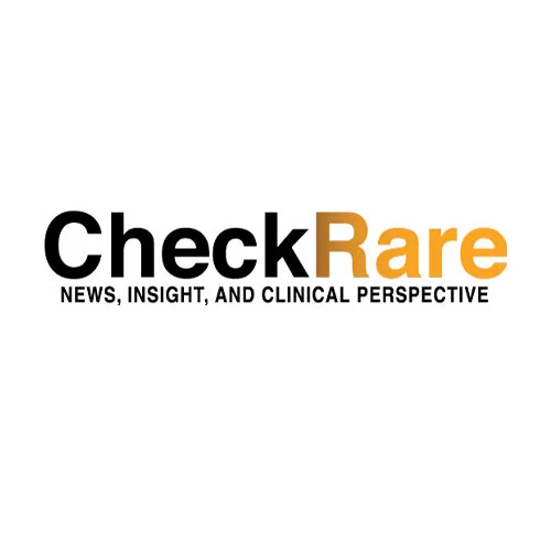 CheckRare logo with black and gold text, tagline 'News, Insight, and Clinical Perspective'.