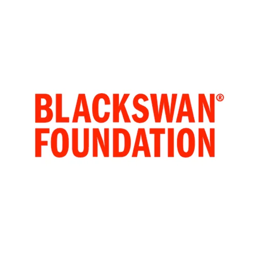 BlackSwan Foundation logo in red text on a white background.