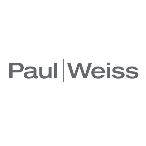 The logo features the name 'Paul Weiss' Law Firm in bold, gray letters separated by a vertical line on a white background.