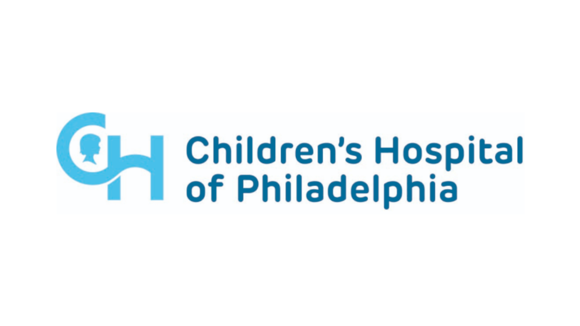 Logo of Children's Hospital of Philadelphia featuring a stylized blue elephant with child silhouette