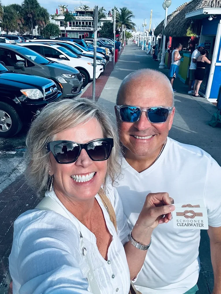 A couple with boarding passes for Schooner Clearwater