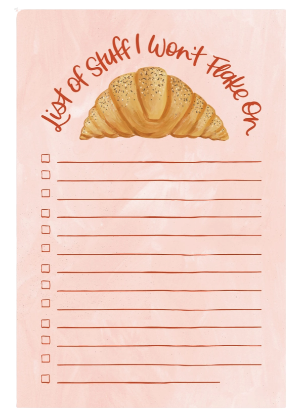 The Flaky Croissant To Do Notepad