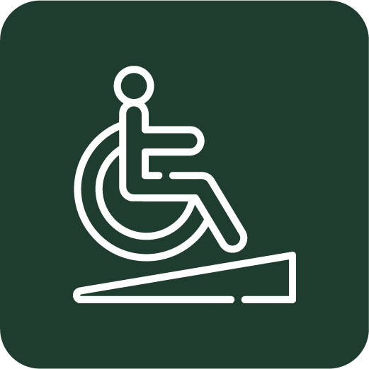 Wheelchair accessible sign indicating accessible entry or facilities.