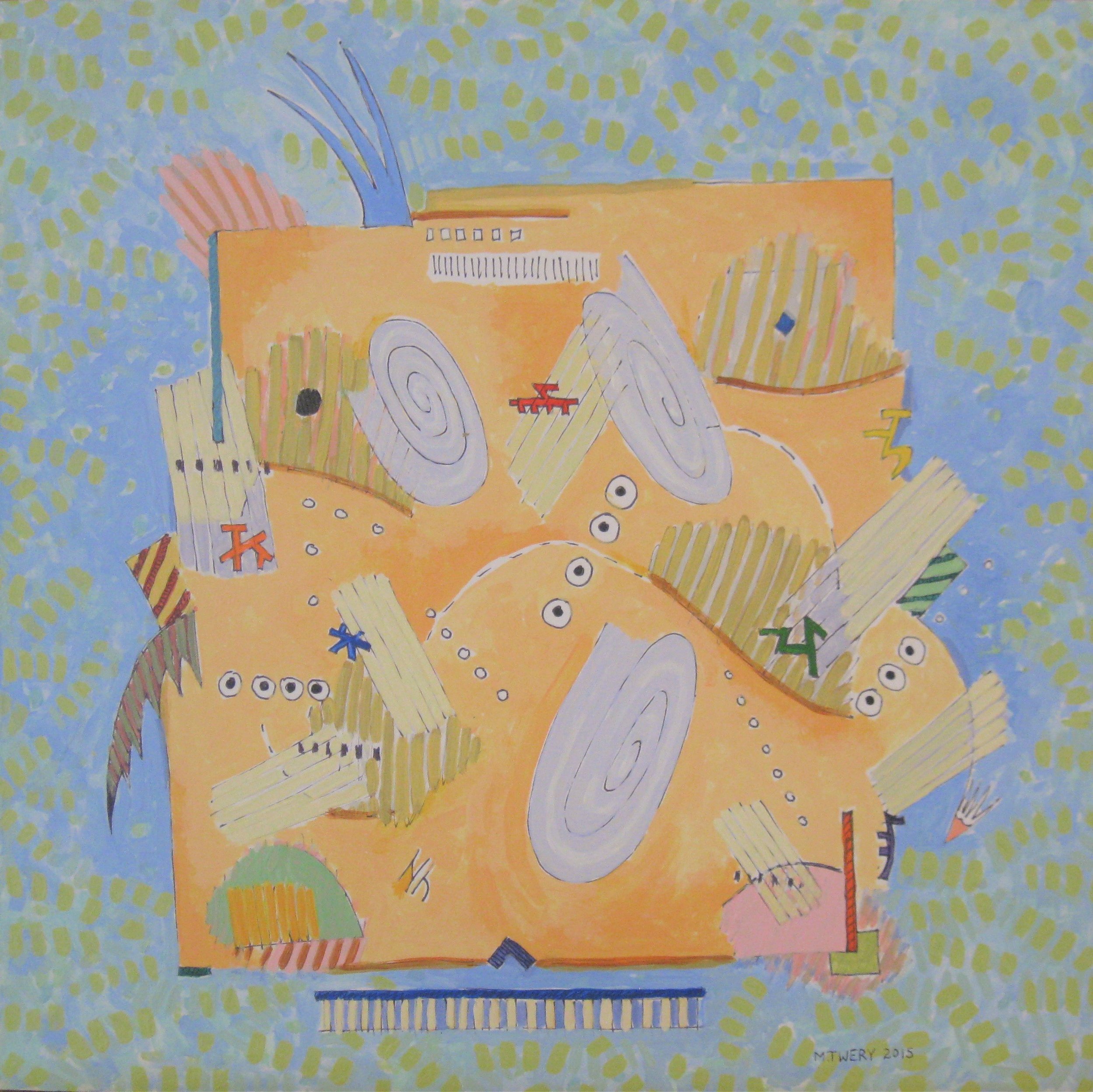 Square State - acrylic late paint on illustration board, 15" x 15"