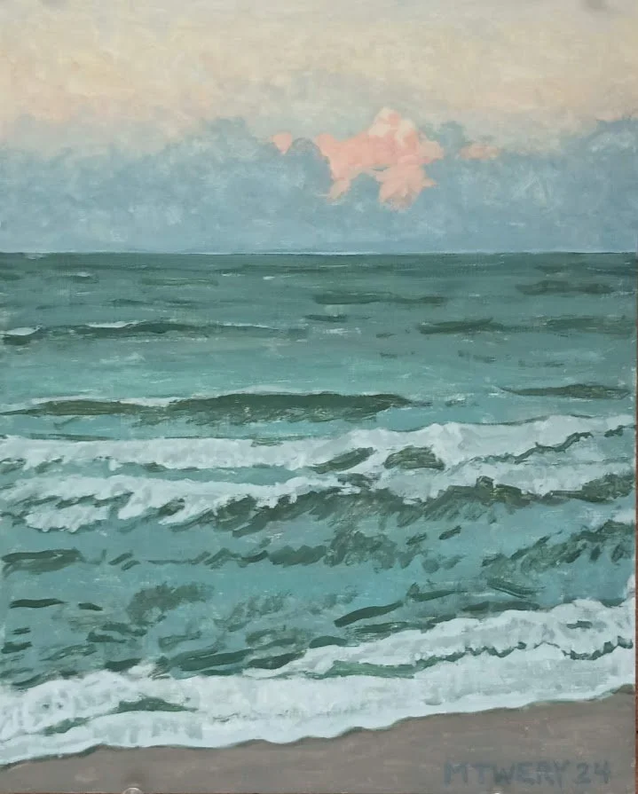 Echo of Sunset - Guache on Wood Panel, 8" x 10"