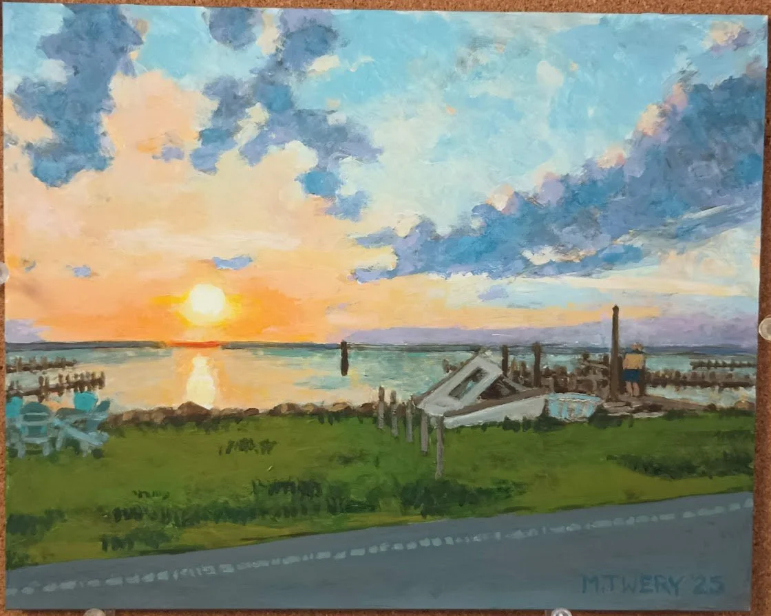 Broken Sunset - acrylic on clayboard, 8" x 10"