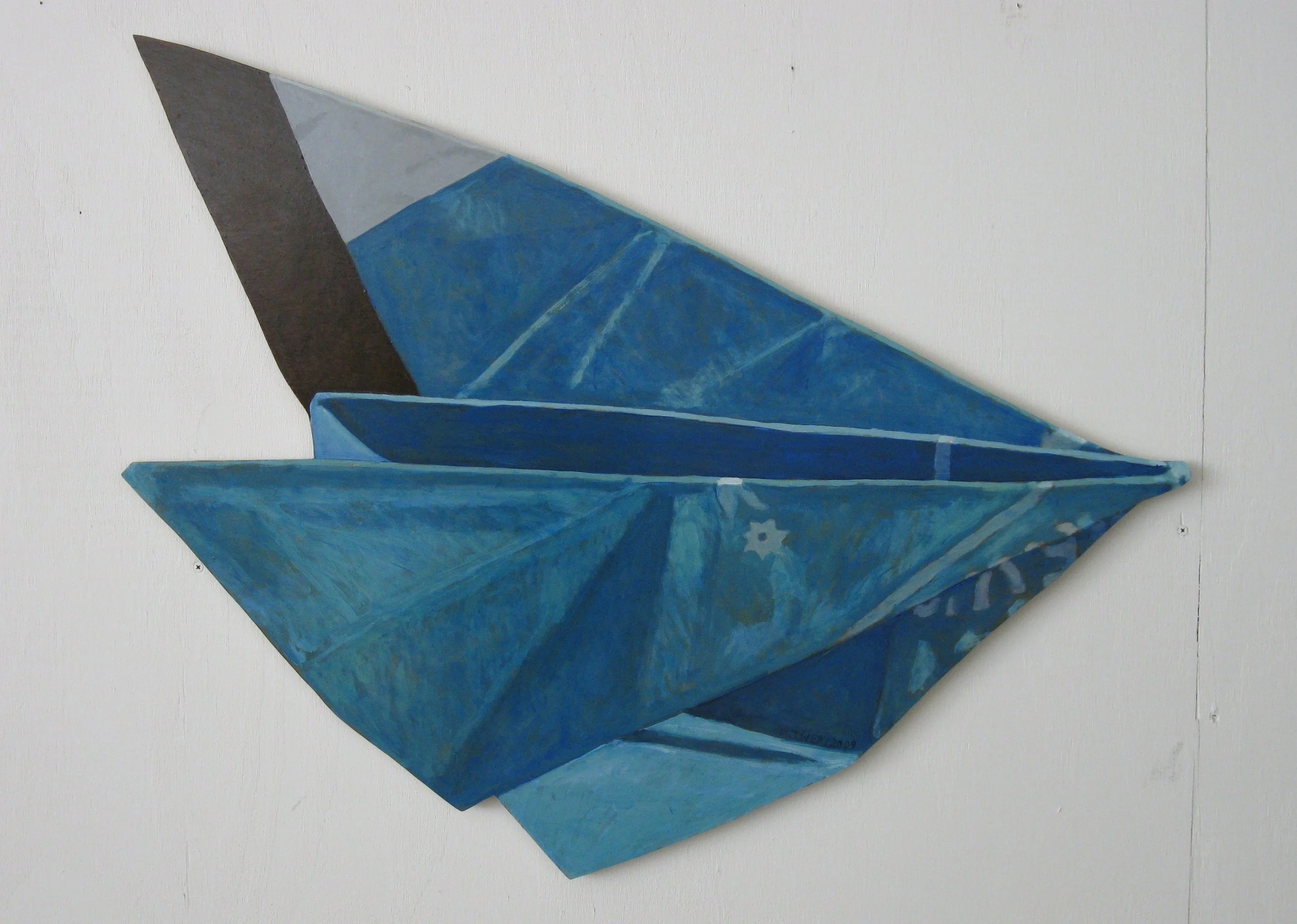 Mikigami 29 - acrylic on cut-out board, 20" x 34"