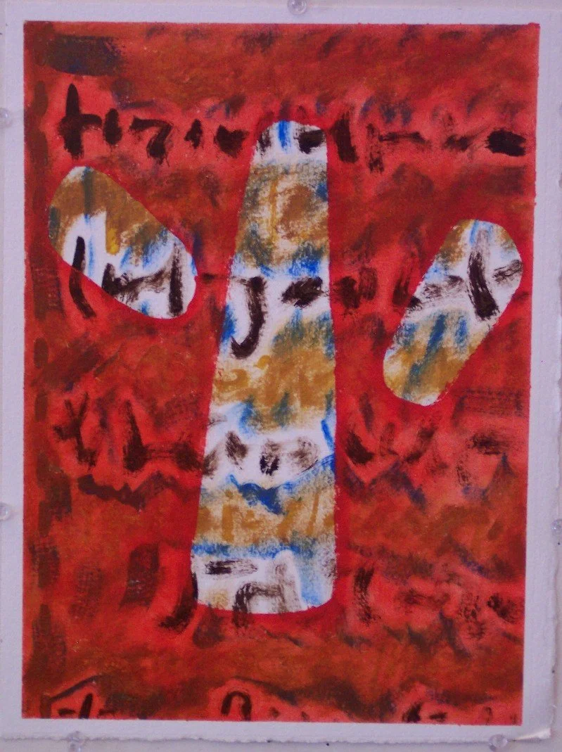 Abstract Writing 3 - oil on paper, 11" x 15"