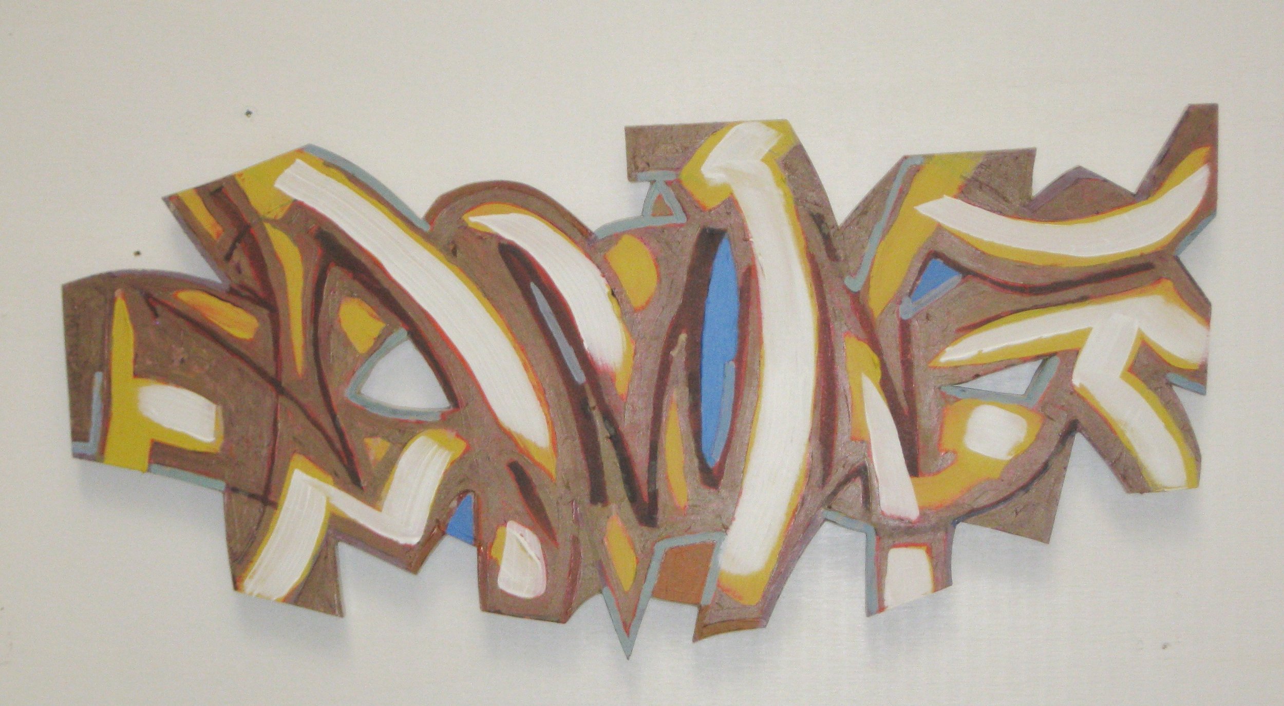 Tying the Knot - acrylic on cut-out board, 12" x 24"