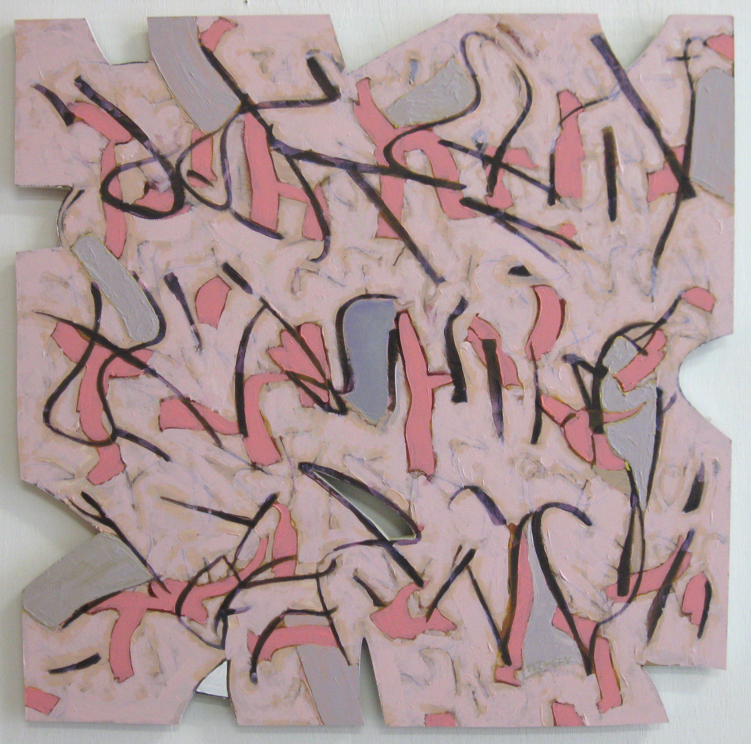 February - acrylic on cut-out board, 24" x 24"