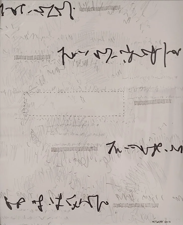 Text Box - ink & pencil on paper, 10" x 12"