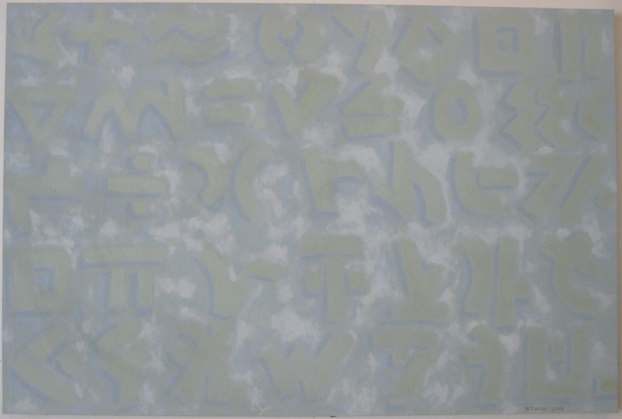 Stick Message - acrylic on canvas, 48" x 72"