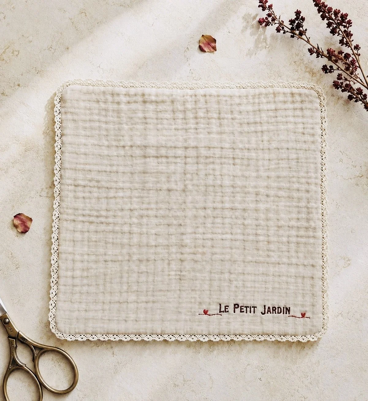 Le Petit Jardin Heirloom Handkerchief