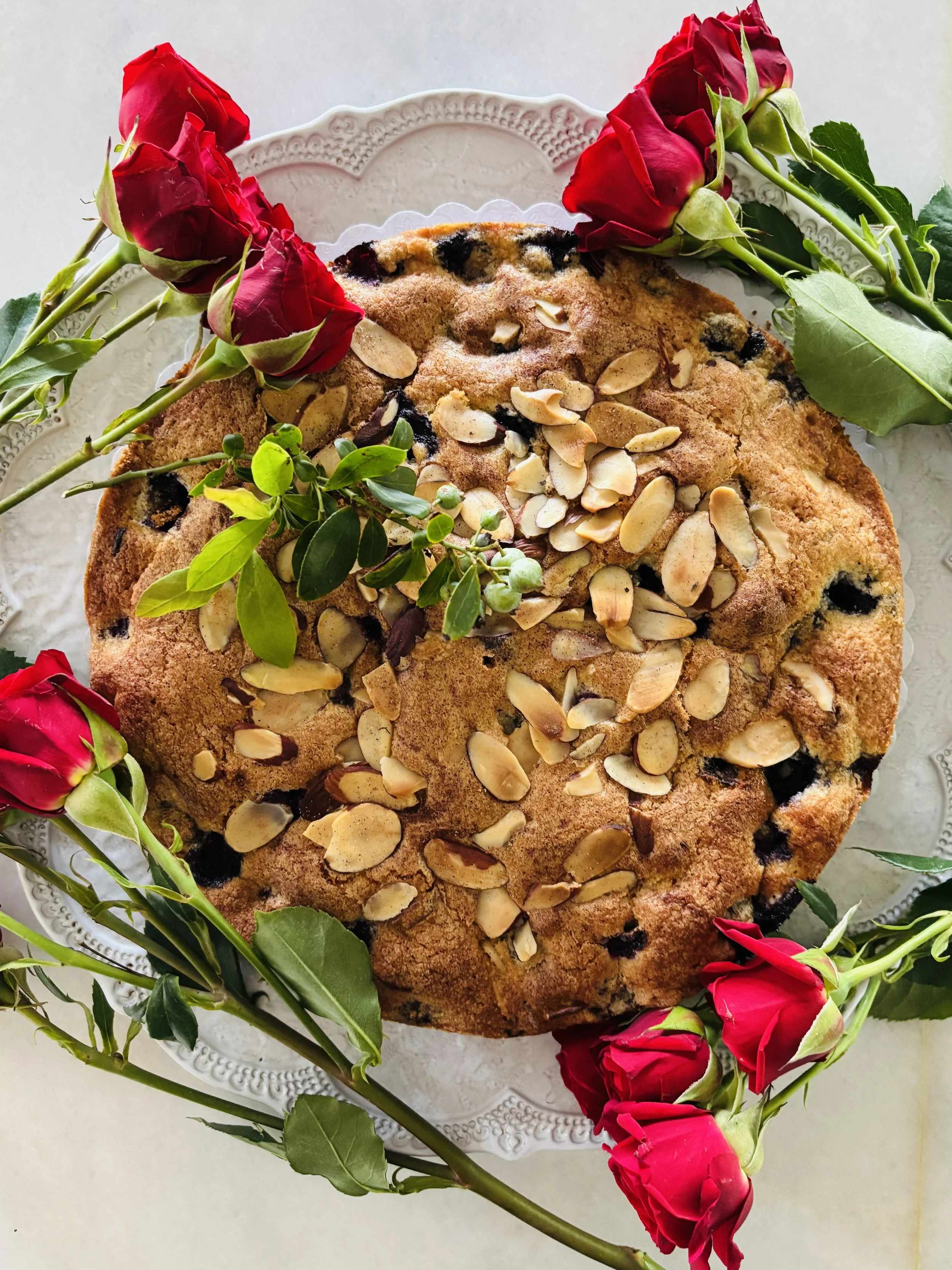 'Gâteau Myrtille, Noix de Coco & Amande' ~ Blueberry, Coconut & Almond Cake